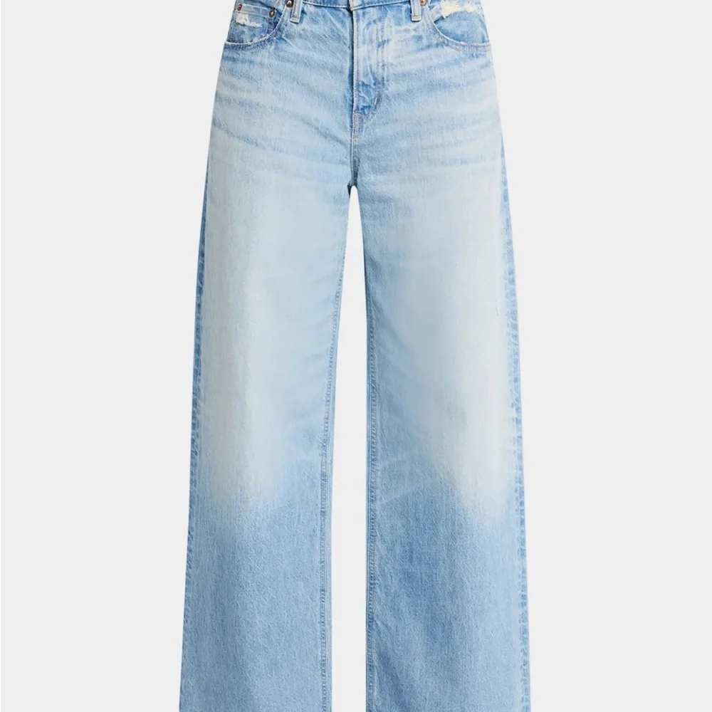 MOUSSY Lowell Super Wide Pants in Light Blue NWT. - Picture 1 of 7